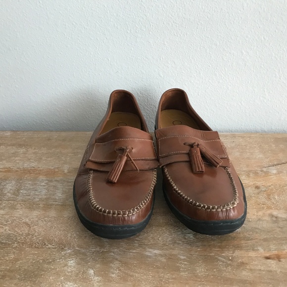Cole Haan Size Leather Tassel Loafers Brown